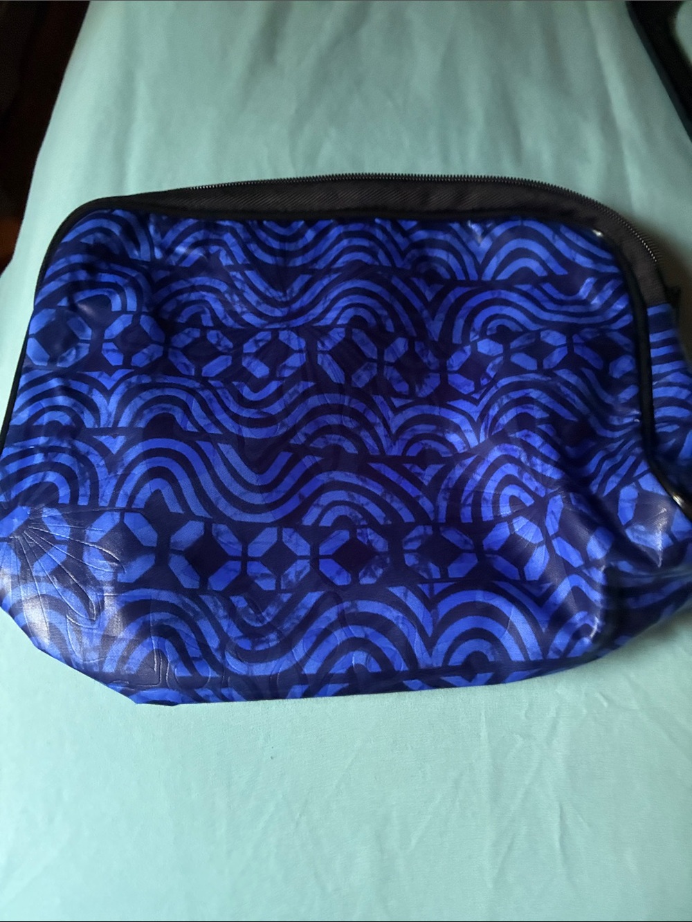 African print, lined blue Patterned Travel Toiletry Pouch
